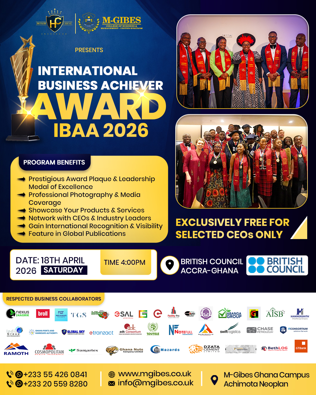 IBAA 2026 - International Business Achiever Award ceremony with distinguished leaders
